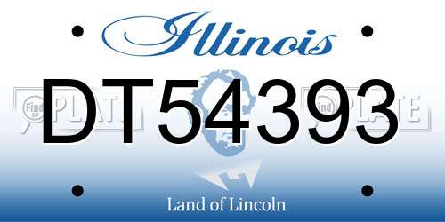 DT54393 Illinois License Plate