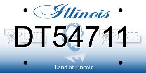DT54711 Illinois License Plate