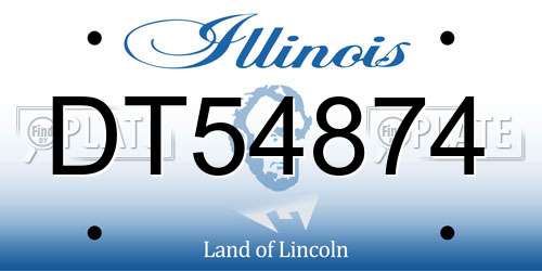 DT54874 Illinois License Plate