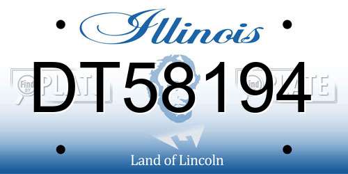 DT58194 Illinois License Plate