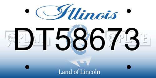 DT58673 Illinois License Plate