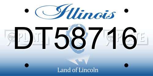 DT58716 Illinois License Plate