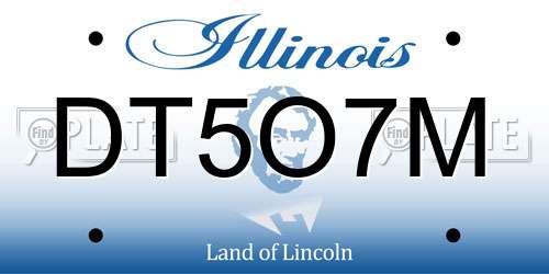 DT5O7M Illinois License Plate