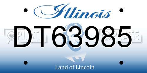 DT63985 Illinois License Plate