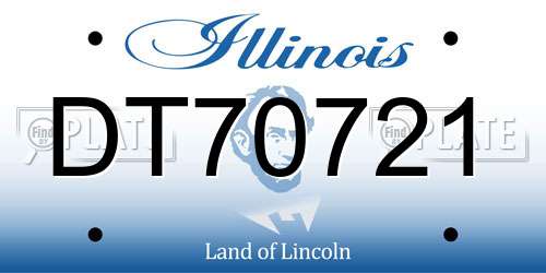 DT70721 Illinois License Plate