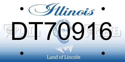 DT70916 Illinois License Plate