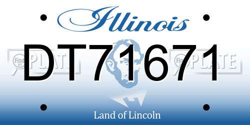 DT71671 Illinois License Plate
