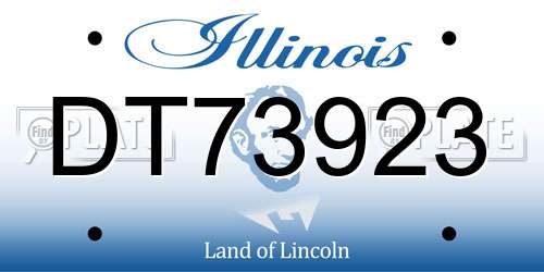DT73923 Illinois License Plate