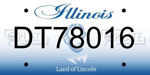 DT78016 Illinois License Plate