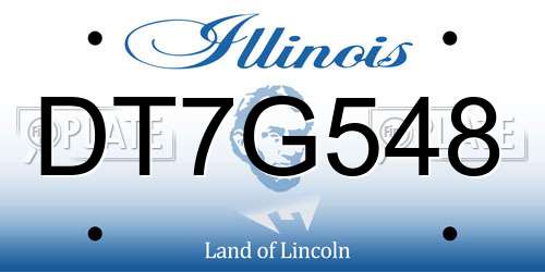 DT7G548 Illinois License Plate