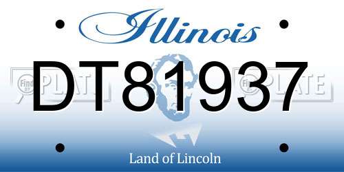 DT81937 Illinois License Plate