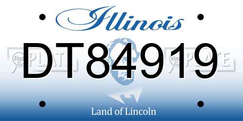 DT84919 Illinois License Plate