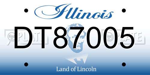 DT87005 Illinois License Plate