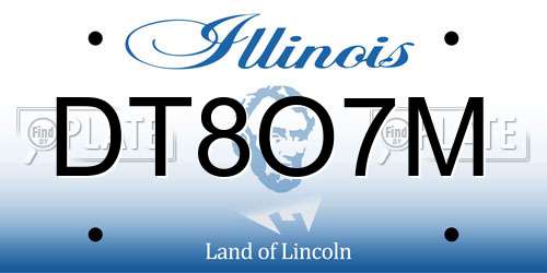 DT8O7M Illinois License Plate