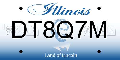 DT8Q7M Illinois License Plate
