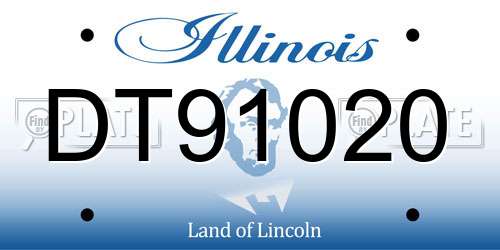 DT91020 Illinois License Plate