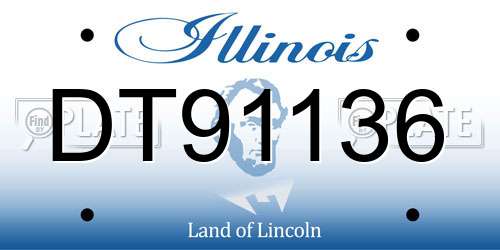 DT91136 Illinois License Plate