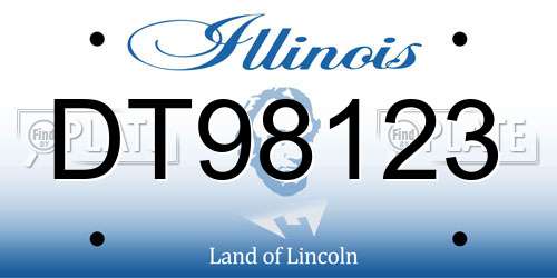 DT98123 Illinois License Plate