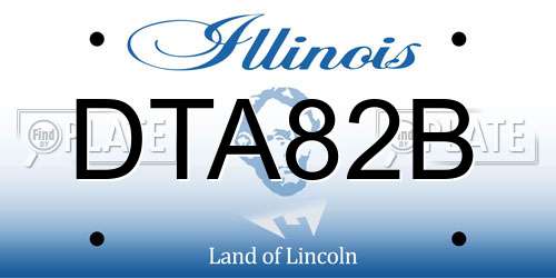 DTA82B Illinois License Plate