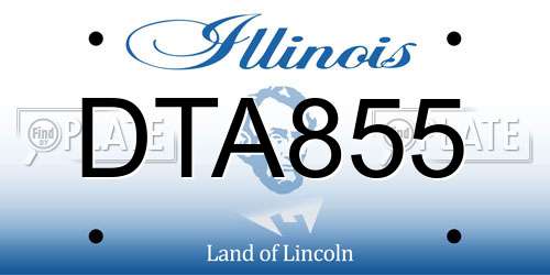 DTA855 Illinois License Plate