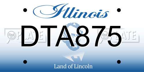 DTA875 Illinois License Plate