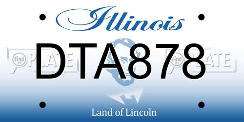 DTA878 Illinois License Plate