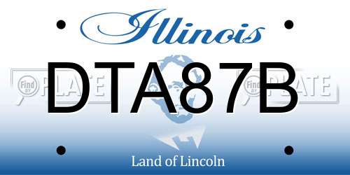 DTA87B Illinois License Plate