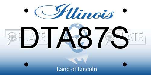 DTA87S Illinois License Plate