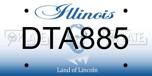 DTA885 Illinois License Plate