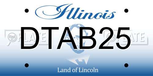 DTAB25 Illinois License Plate