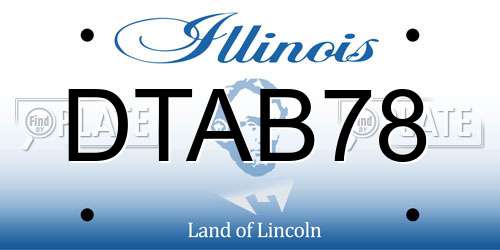 DTAB78 Illinois License Plate