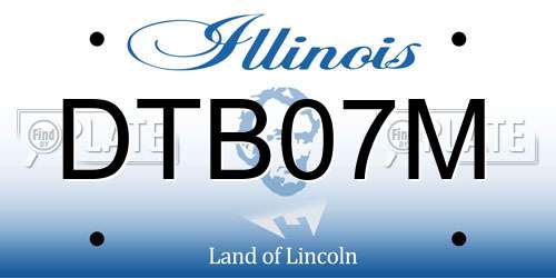 DTB07M Illinois License Plate