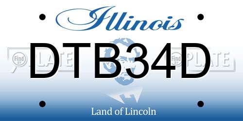 DTB34D Illinois License Plate