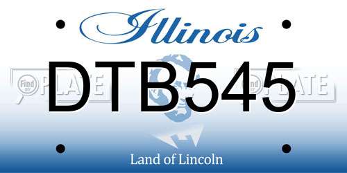 DTB545 Illinois License Plate