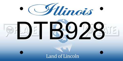 DTB928 Illinois License Plate