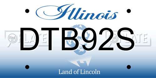 DTB92S Illinois License Plate