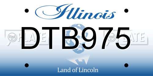 DTB975 Illinois License Plate
