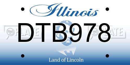 DTB978 Illinois License Plate