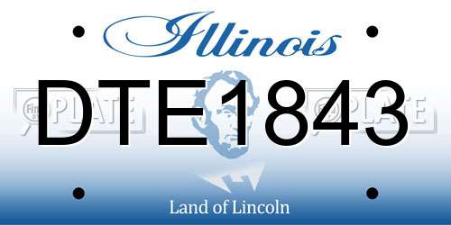 DTE1843 Illinois License Plate