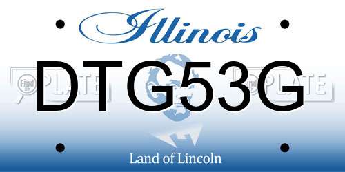 DTG53G Illinois License Plate