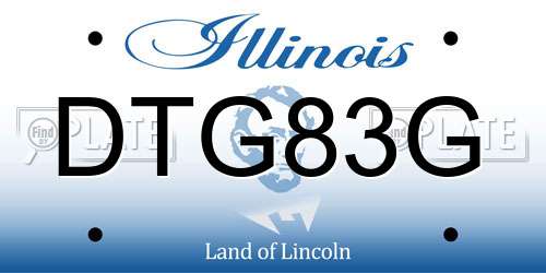 DTG83G Illinois License Plate