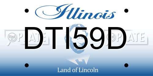DTI59D Illinois License Plate