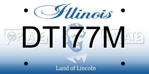 DTI77M Illinois License Plate