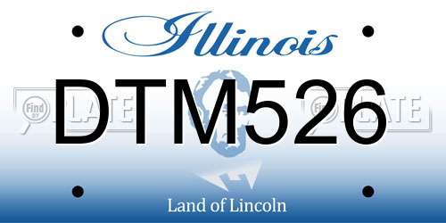 DTM526 Illinois License Plate