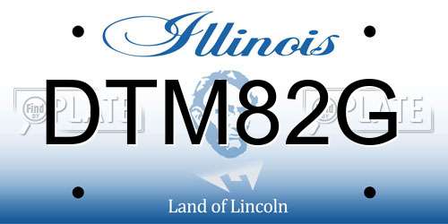 DTM82G Illinois License Plate