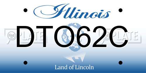 DTO62C Illinois License Plate
