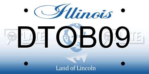 DTOB09 Illinois License Plate