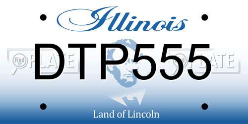 DTP555 Illinois License Plate
