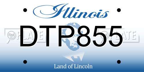 DTP855 Illinois License Plate