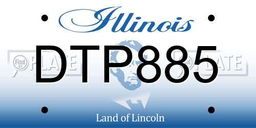 DTP885 Illinois License Plate